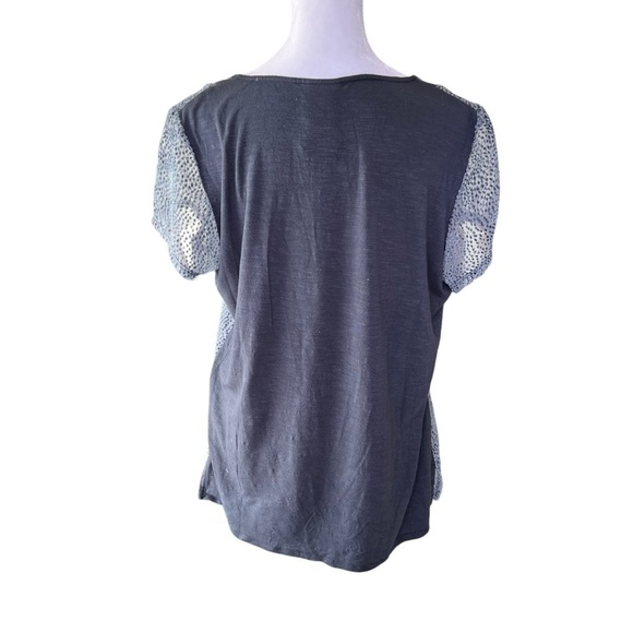 Dolan x Anthropologie - Velvet Veneer Short Sleeve Tee Blouse Shirt Sz L - Picture 4 of 7